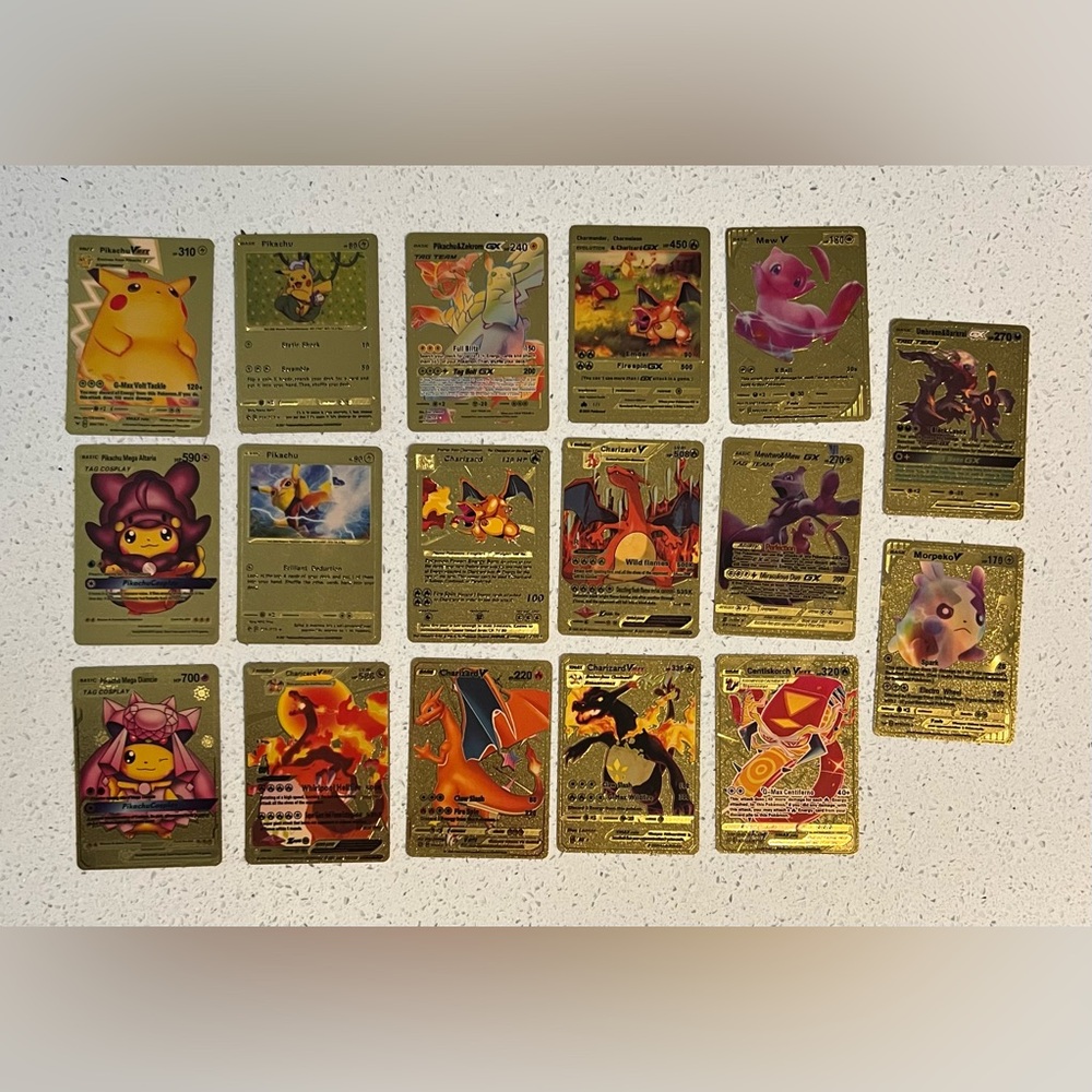 Gold Foil Pokémon Trading Card Game Cards